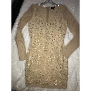 nude sparkly dress